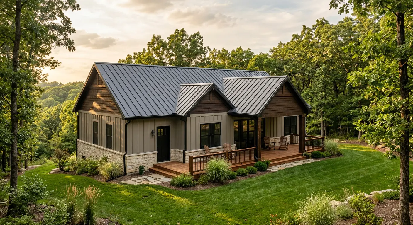 Renovated home exterior in Springfield, Missouri with a new deck and refreshed siding